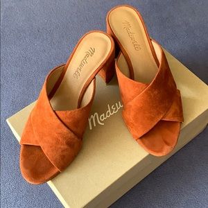 Madewell Crisscross Leather Mules- Size 6.5